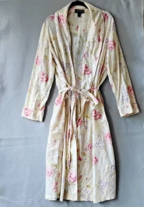 Bata Lauren Ralph Lauren RLL Shabby Rosa Rosas Floral 100% Algodón Cottagecore - Imagen 1 de 11