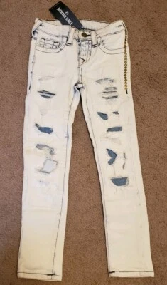 Jeans True Religion feminino Casey destruído/distressed novo com etiquetas, tamanho 6 - Imagem 1 de 4