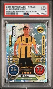 2016 Topps Match Attax Bundesliga Extra Christian Pulisic Card #604 Rookie PSA 9 - Picture 1 of 4