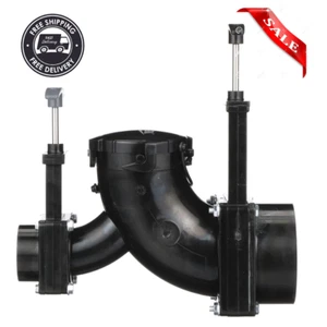 Double Rotating Dumping Valve Sewer Drain Waste Water Black/Grey Tank RV Camper - Picture 1 of 24