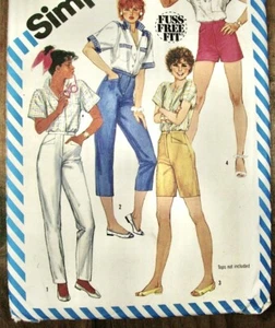 Pants Shorts Sewing Pattern Capri Simplicity 6337 Womens Size 10 Uncut - Picture 1 of 5