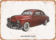 Classic Car Art - 1950 Mercury Coupe Pencil Sketch - Rusty Look Metal Sign