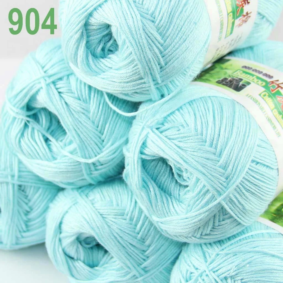 Sale Lot 6SkeinsX50g Soft Bamboo Cotton Baby Wrap Hand Knitting Crochet Yarn 904 - Image 1 of 4