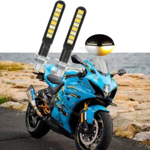 2PCS Flowing Motorcycle Turn Signals LED Front Blinkers For Suzuki GSX GS500F - Picture 1 of 14