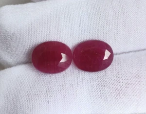 7.10 CT Natural Ruby Oval Pair Untreated Unheated African Ruby Loose Gemstone - Picture 1 of 7