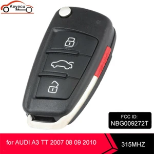 Mando a distancia para AUDI A3 TT 2007 2008 2009 2010 LLAVE ABATIBLE ENTRADA SIN LLAVE NBG009272T - Imagen 1 de 3