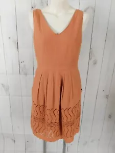 Abito J.Crew Salmon Malve plissettato occhielli in cotone senza maniche - Taglia 4 - Foto 1 di 5