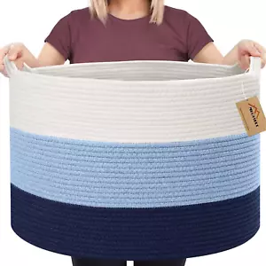 Large Blanket Basket for Bathroom Storage Organizer Bins Kids Dog Toy Basket Bin - Picture 1 of 7