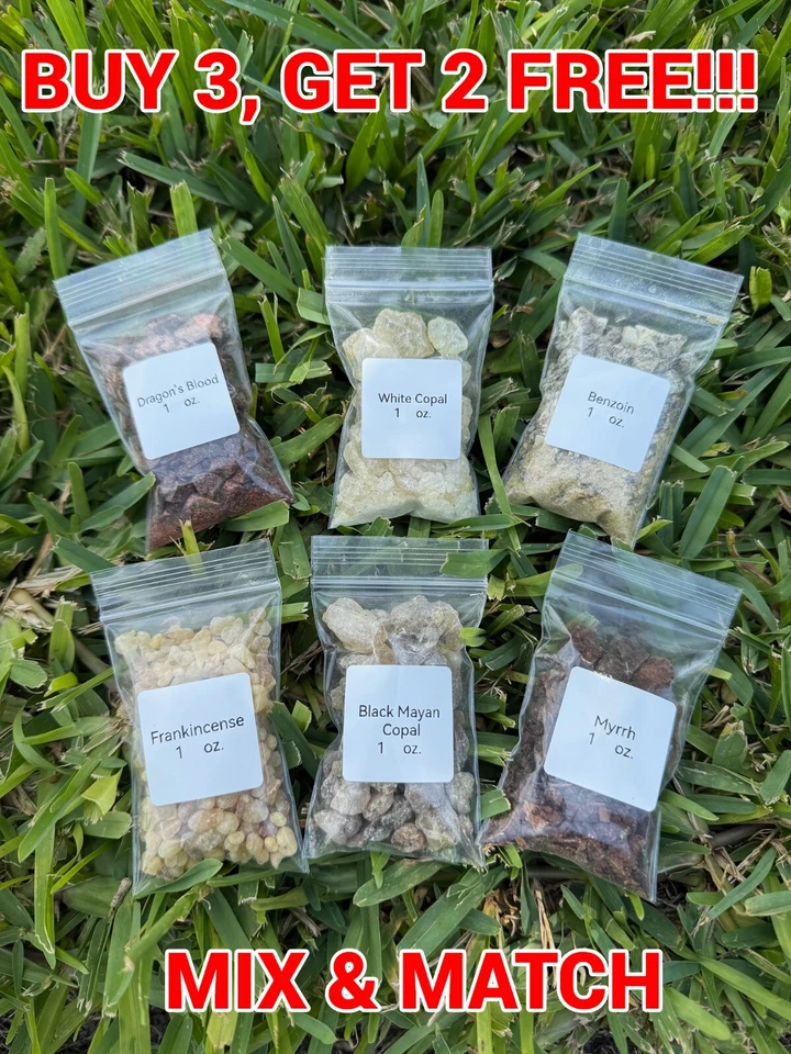 Paquete de 1 oz de incienso de resina granular Sahumerio. Elige tu aroma ¡COMPRA 3 OBTÉN 2 GRATIS! Foto 1 de 1
