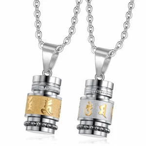 Tibetan Buddhist Cremation Memorial Ash Urn Pendant Necklace For Ashes Holder - Bild 1 von 14