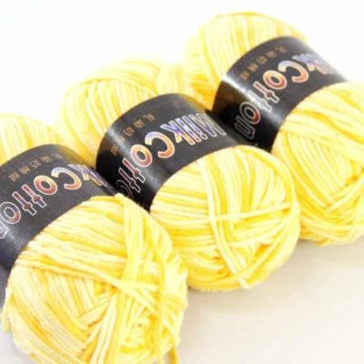 AIPYARN 3Ballsx50gr Cotton DK Baby Crochet Yarn Hand-dyed Wool Socks Knitting 02 - Image 1 of 4