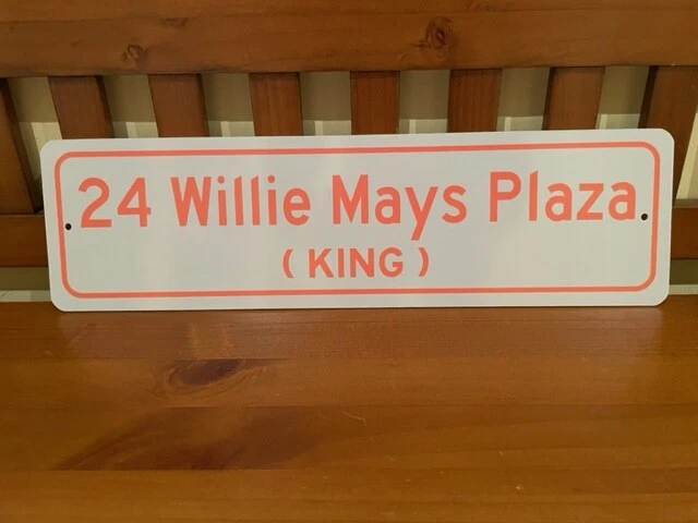 Placa de rua Willie Mays 18 x 5 polegadas DECORAÇÃO PARA CASA NY SF GIGANTES SAY HEY #24 HOF79 - Imagem 1 de 1