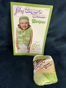 Sugar 'N Cream Stripes Lime Yarn Self Striping W/Booklet 570823 Preowned Unused - Picture 1 of 4