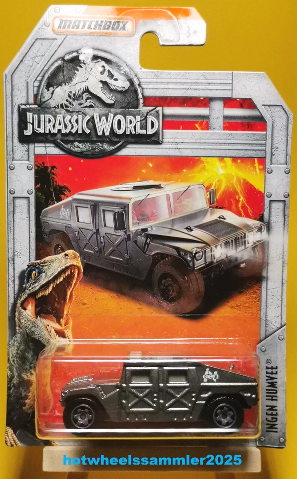 MATCHBOX JURASSIC WORLD "INGEN HUMVEE" VERSION 2 GESCHLOSSENE FENSTER OVP! - Bild 1 von 1