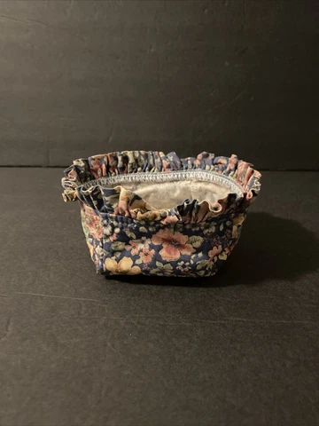 Longaberger 4X4X2” Blue Floral Basket Liner Cover