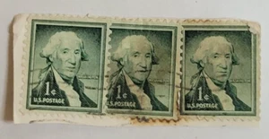 Sello postal de Estados Unidos ~ George Washington ~ c.1954 ~ 1¢ sello verde (3 bloques) - 01 - Imagen 1 de 6