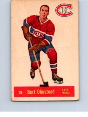 VINTAGE HOCKEY CARD PARKHURST 1957-58 MONTREAL CANADIENS BERT OLMSTEAD NO991 - Image 1 of 2