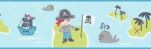 Smita Tapete Borte Carousel DLB50088 Piraten Pirat Schatzinsel Wal Bordüre - Bild 1 von 2