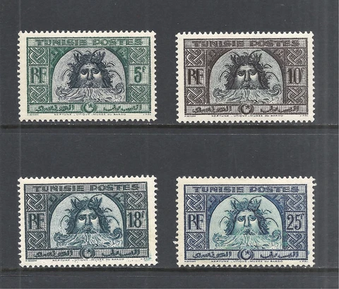 TUNISIA SCOTT 190 - 193 MVLH VF SET - 1947/1949 NEPTUNE Cover