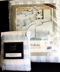 KING NEW C&F HERITAGE COLLECTION COTTON BLUE STRIPE WELLESLEY QUILT and SHAM