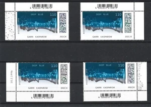 Germany 2021 Chess Gary Kasparov Four Stamps with all four Page Corners MNH - Picture 1 of 1