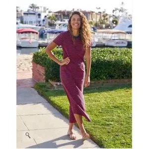 Frank & Eileen Harper Perfect Tee Maxi Dress Size Large Heritage Jersey Stripe - Picture 1 of 10