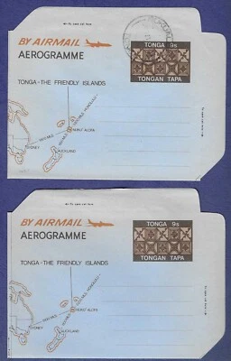 1971 Tonga 9s "Tongan Tapa" issue FDC & Mint Aerogramme H&G #1 - Image 1 of 2