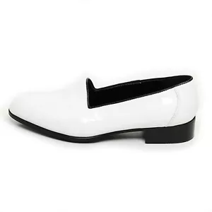 Herren Kunstleder Hochglanz Weiß Unikat Minimal Low Heels Halbschuhe US6-US10.5 - Bild 1 von 1