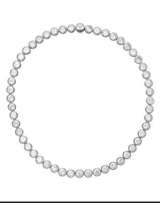 MICHAEL KORS SILVER Park Ave Tennis Crystal Necklace  NWT Ret$275 - Image 1 of 3