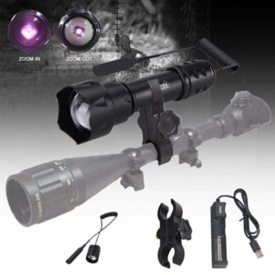 IR 850/940nm Antorcha de Visión Nocturna Luz Infrarroja Caza LED Linterna con Zoom - Imagen 1 de 4