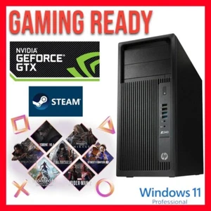 HP Gaming Workstation Desktop i7 32GB DDR4 RAM 256GB SSD GeForce GTX745 Win11 BT - Picture 1 of 10