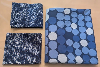 Ikea Twin Duvet Cover & 2 pillow cases  Smorboll Blue Circles Cotton  59" x 79" - Image 1 of 4