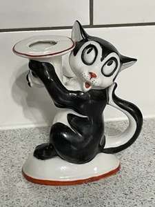 1930's PORCELAIN NOVELTY FELIX THE CAT STYLE CHAMBERSTICK CANDLE HOLDER No.4100 - Picture 1 of 8