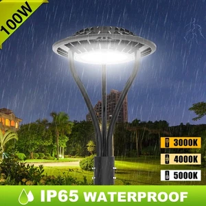 100W LED Post Top Light 3CCT 3000K 4000K 5000K Street Area Lighting Dusk to Dawn - Picture 1 of 13