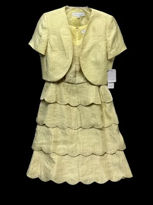 Nipon бутик из двух частей платье и куртка комплект размер 8 ~ зубчатый ярусный коктейль - Изображение 1 из 4