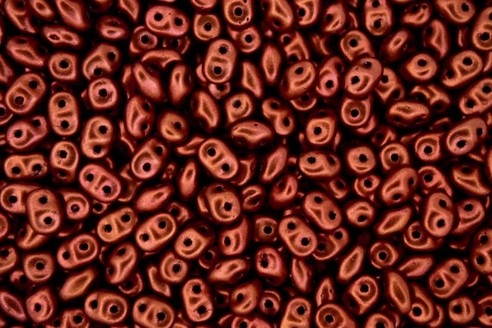 10g-100g Matubo SuperDuo Czech Seed Beads 2.5x5mm Matte Metallic Dark Copper - Image 1 of 1