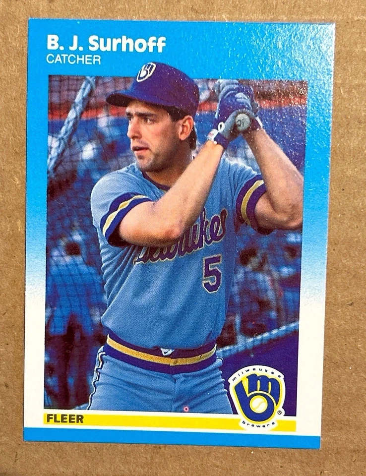 BJ Surhoff Rookie - 1987 Fleer Update #U-115 RC Milwaukee Brewers - Image 1 of 2
