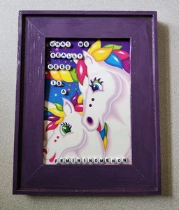 OOAK Vintage Lisa Frank Collage Art Piece Handmade Unicorn Gallery Repurposed - Picture 1 of 7