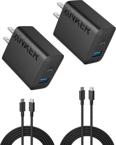 Anker Chargeur iPhone 16 - Chargeur USB-C Double Port 20W, Câble USB-C 5 pieds (Pack de 2) - Photo 1 sur 8