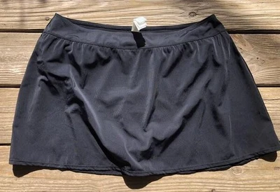 SWIM SKIRT or SKORT Sz 18W Jet Black 4 Way Stretch NEW NWOT Quick Dry Easy Care - Image 1 of 3