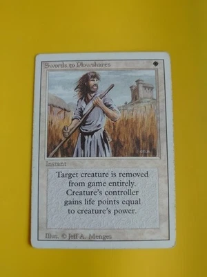 Swords to Plowshares. Instant  Magic the Gathering Card. Revised. Old Vintage. - Image 1 of 4