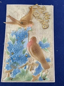 Antike gestanzte Valentinskarte---made in Germany Postkarte 1914 vom Vater - Bild 1 von 10