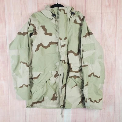 US Army Cold Weather Parka Jacket Large Long Full Zip Desert Camouflage - Image 1 of 4