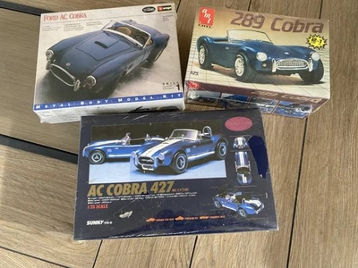 (3) Ford Shelby AC Cobra Model Kits AMT / Testors / Sunny +FAST SHIPPING! - Image 1 of 4