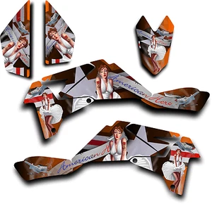 SUZUKI LTR450 R GRAPHICS DECAL KIT AMERICAN HERO PINUP STICKER LTR 450 ORANGE - Picture 1 of 1