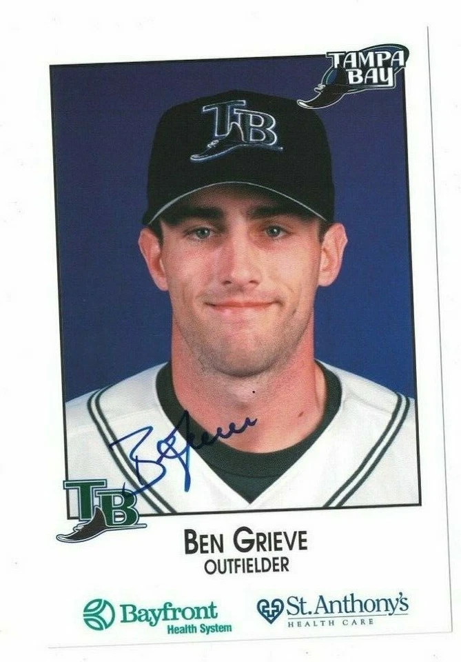 Ben Grieve Tampa Bay Rays Signed Team Issue Photo W/Our COA  - Image 1 of 1