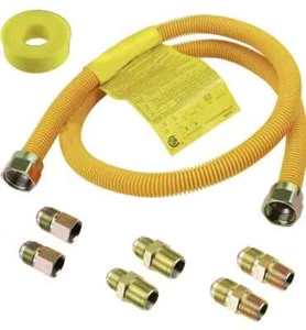 60” Flexible Gas Line Kit for Dryer, Stove, Range, Stainless Steel Connector (AJ - Picture 1 of 1