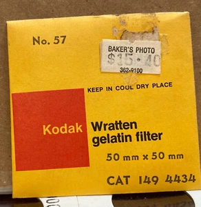 FILTRO DE GELATINA KODAK WRATTEN NO. 57 2" o 50 mm cuadrado - Imagen 1 de 2