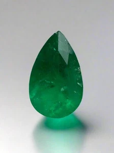 2,34 Karat intensiv dunkelgrün natürlich lose kolumbianische Smaragd-Birnenschliff - Bild 1 von 10