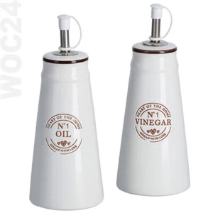 Keramik Essig Öl SET Essig Öl Spender Flasche Essigflasche Ölflasche Menage SET - Bild 1 von 4
